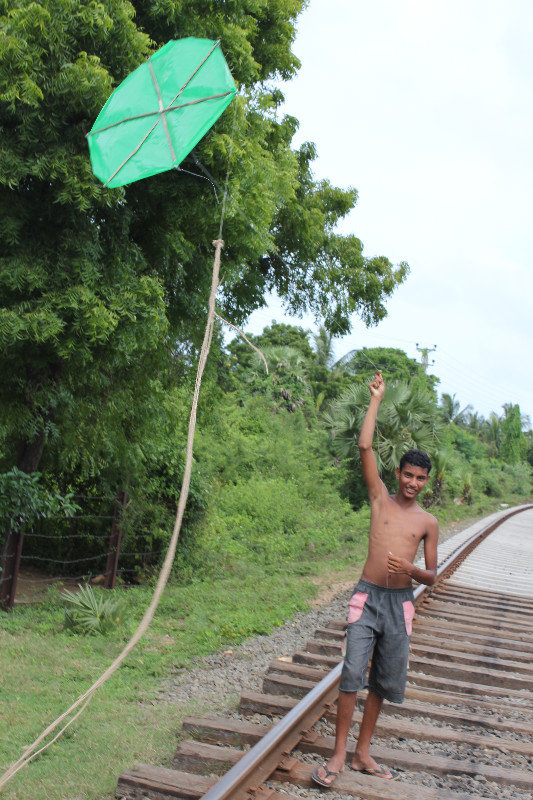 Kiting at railroad track Trincomalee
