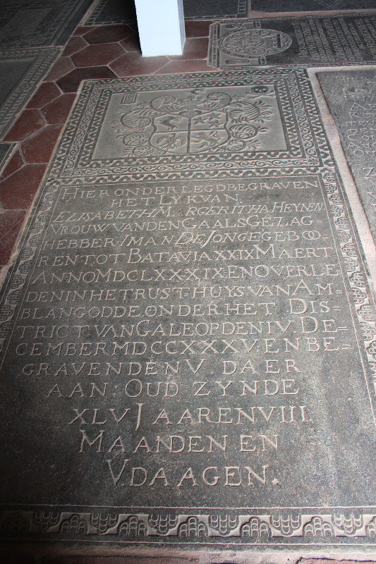 Dutch tombstone in Dutch church Galle