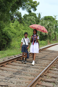 Children coming from school Trincomalee