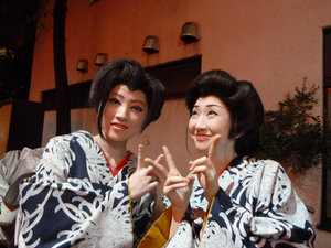 Girls dressed up as maiko, young geishas