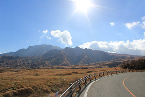 On the road to Aso San vulcan