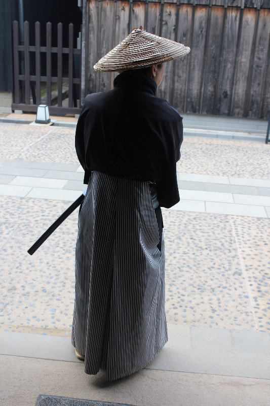 Japanese dressed in traditional costume, Dejima, Nagasaki