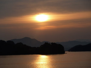 Sunrise at Omura lake
