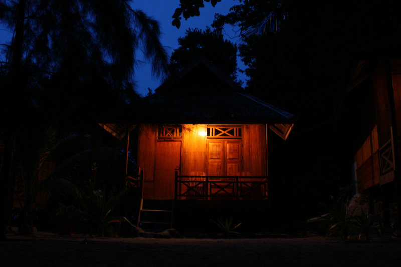 My cabin at Night.