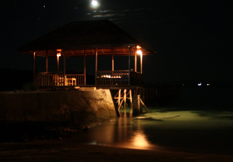 paradise resort at night
