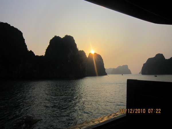 Sunrise over Ha Long Bay