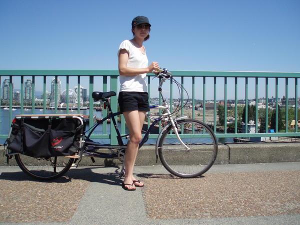 me on cambie bridge with the bike dr.'s extra-cycle