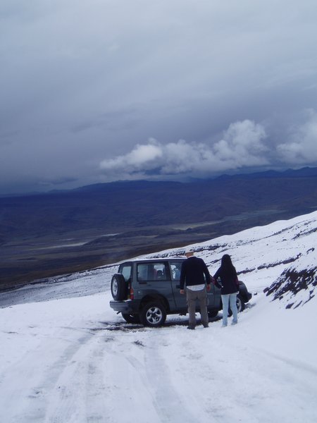 Stuck in the snow on Cotopaxi