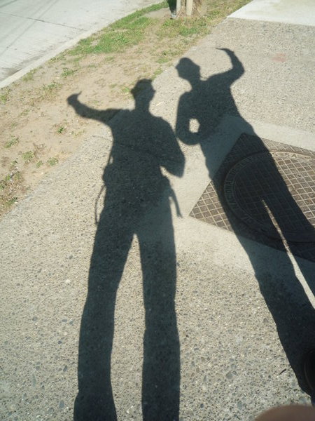 Even our shadows were tipsy