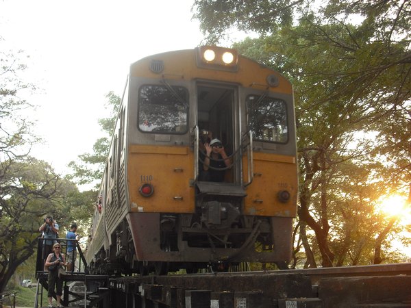 Train coming over the Bridge over the River Kwai