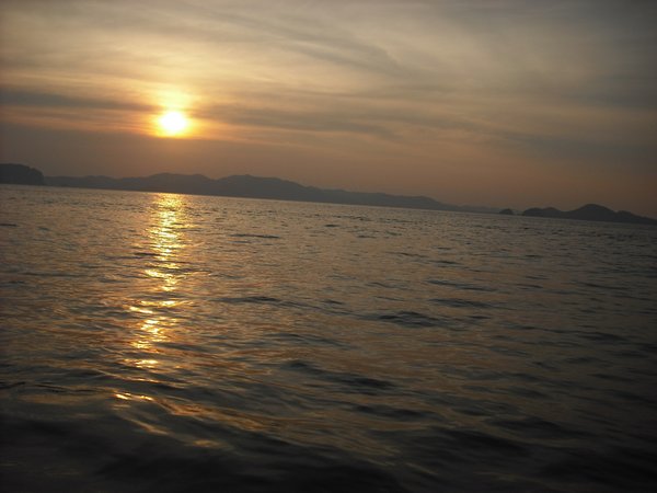 Sunset near Hong Island off the coast of Thailand