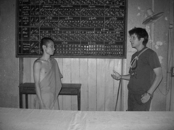 Chatting with a Buddhist monk 