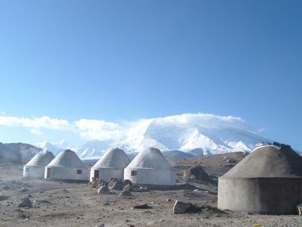 Kyrgyz settlement of yurts - we stayed here