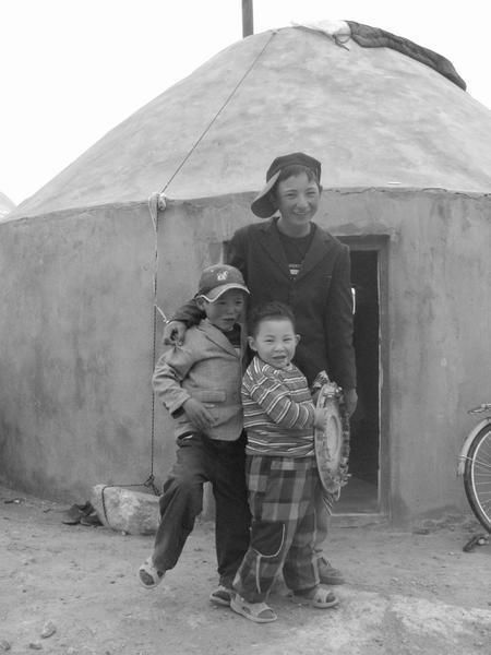 The Kyrgyz kids from our yurt