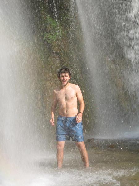 Me, under a waterfall in Arslanbob