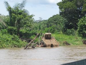mining for gold in the madre de dios river