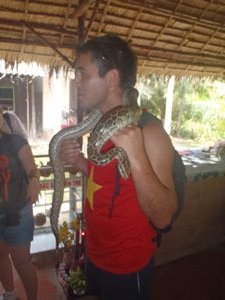 Jono with the "baby" python