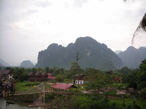 Laos - Vang Vieng - The view from the city