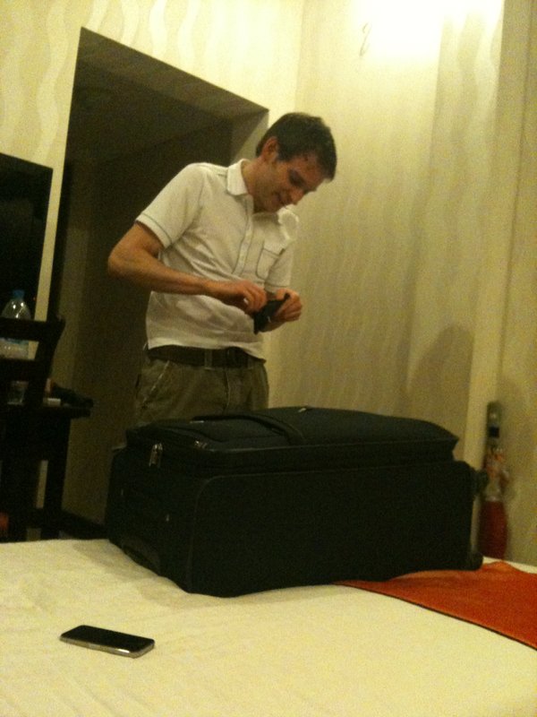 Hanoi - The point where Brad realised his key for the case is locked in the case!