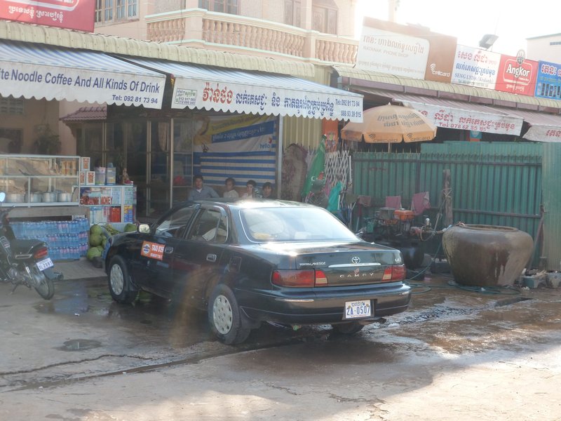 Siem Reap - The taxi needed to be cleaned mid way