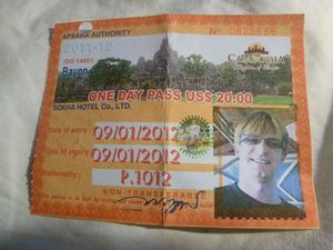 Siem Reap - Angkor Wat - My pass card