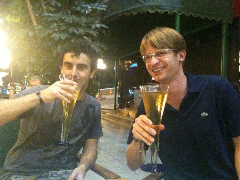 Bangkok - Gav and I enjoying a beer