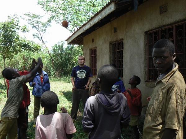 Playing ball with the orphans group