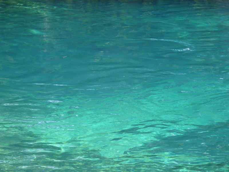 Crystal clear blue water