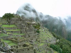 Machu Picchu shrouded in mist