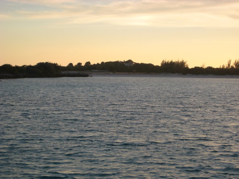 Leaving Fowl Cay at dawn