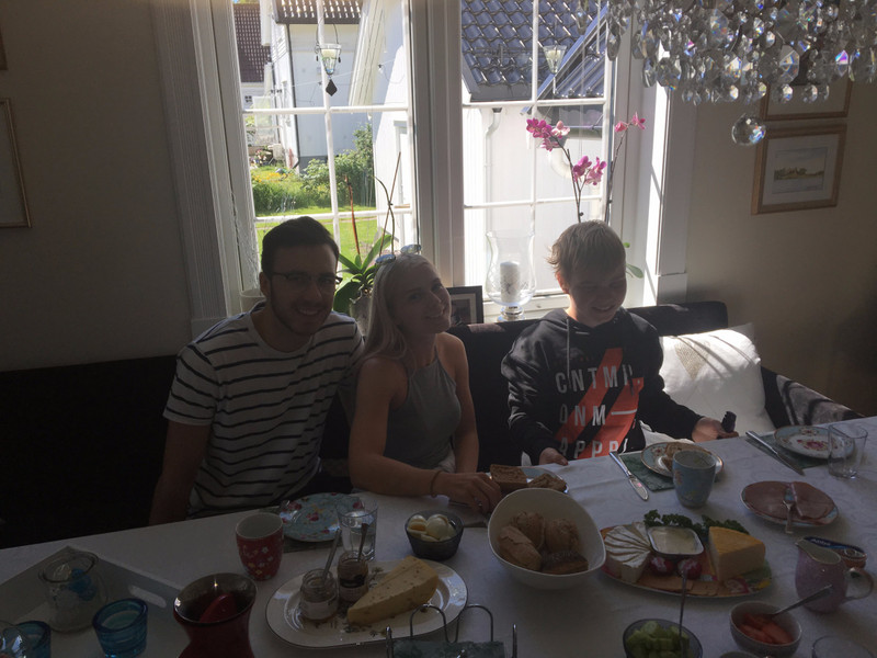 Julian, May Elise and Tage at Lunch