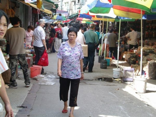Quangzhou Market - Sylvia spies a bargain
