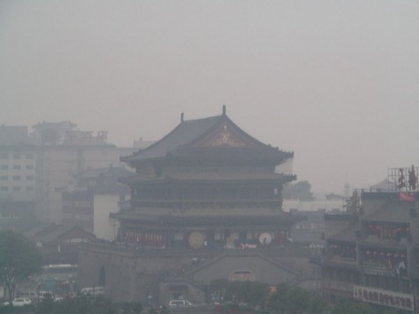 Xian - Drum Tower through the rain