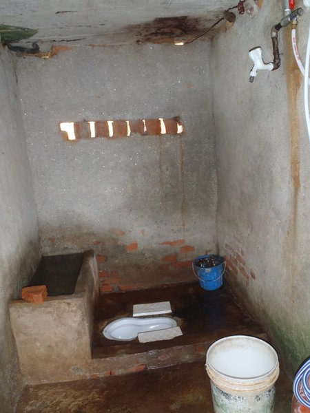 The toilet and shower