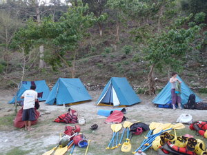 Our riverside campsite.