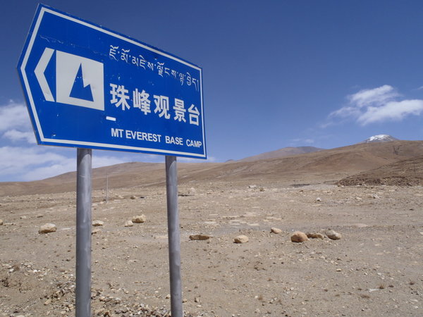The sign to Base Camp.