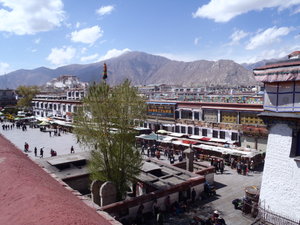 View over Lhasa from the roof of the temple.
