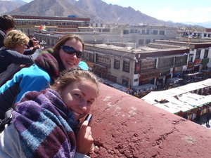 Me and Alice on the roof of the temple.