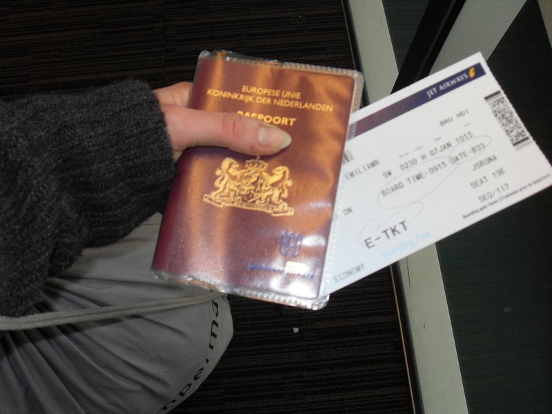 ticket and passport, ready to board