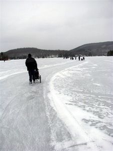Skating on Lac Sept-Iles