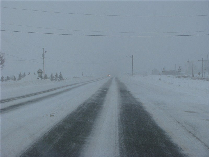 road to Rimouski in the snow