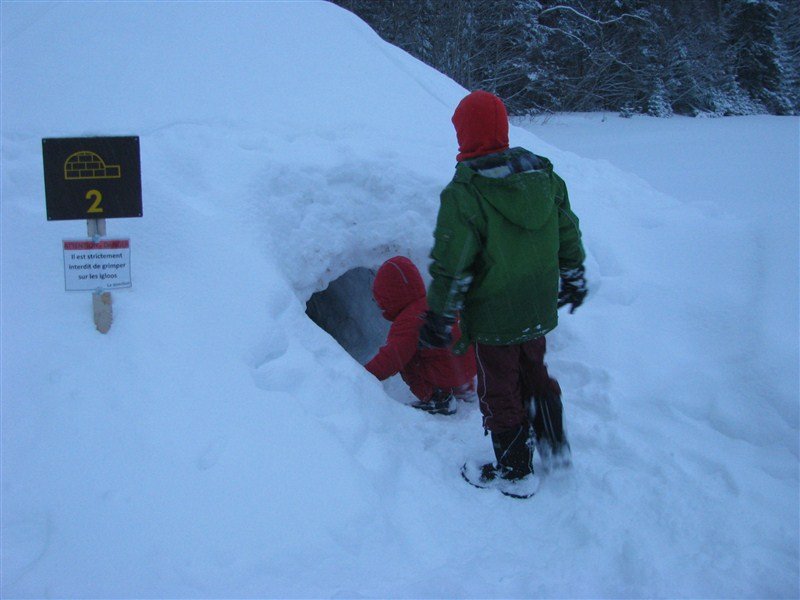 Going in to check out the igloo