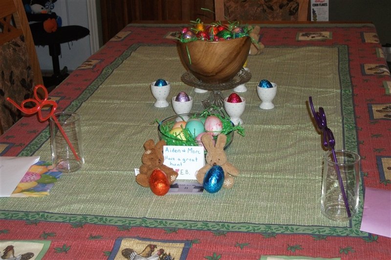 Table on Easter morning.