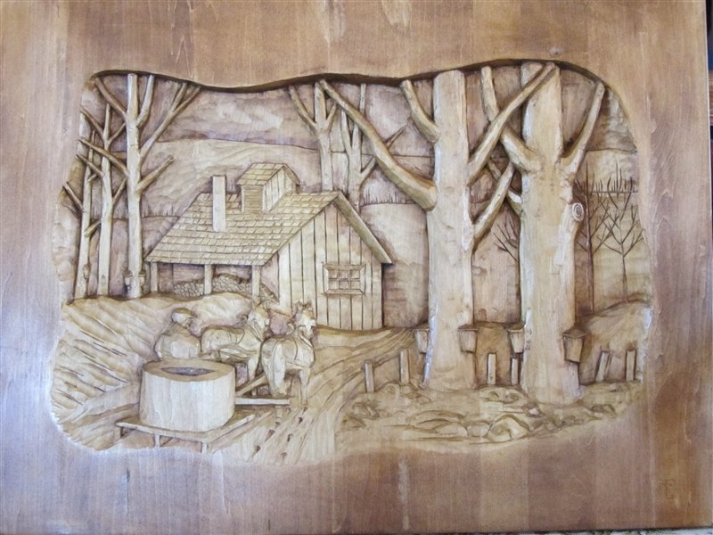 The Cabane a Sucre carving is complete!