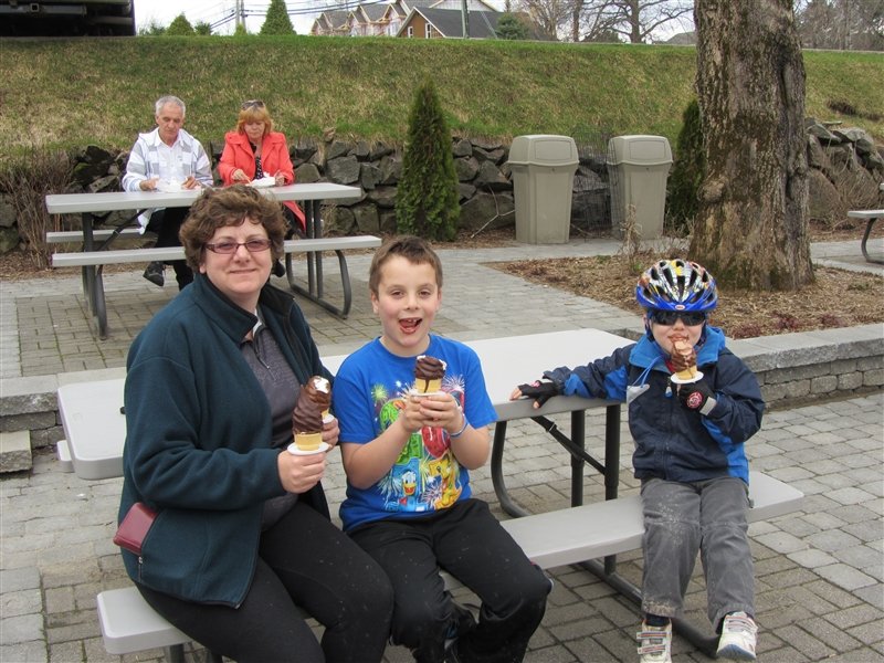 Mother's day ice cream after the ride
