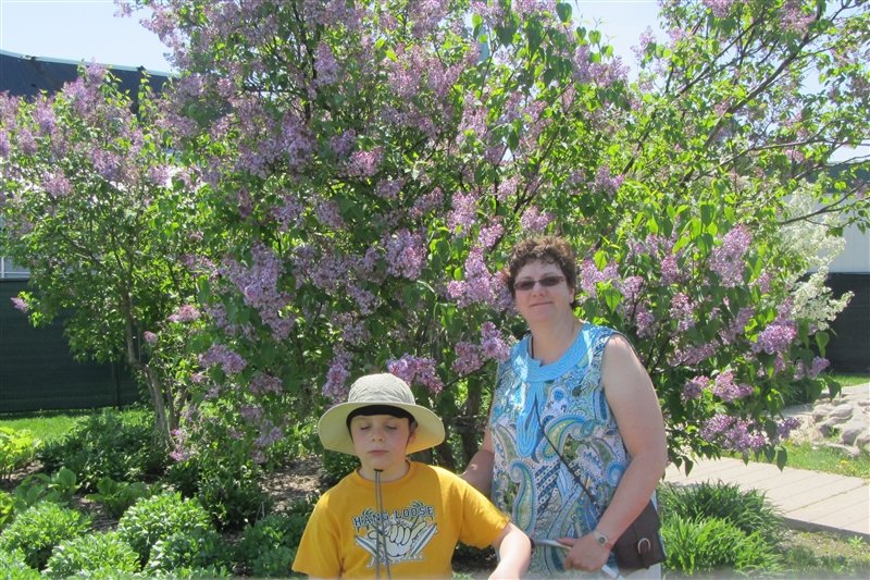 Paul and I infront of a Lilac tree.