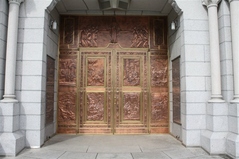 Copper doors of the church