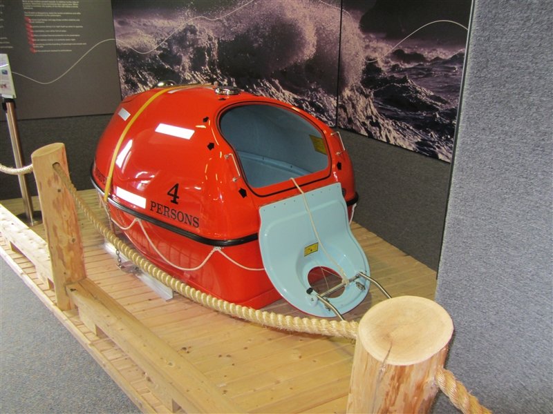 The 4 person survival pod developed in NB for deep sea fishing boats