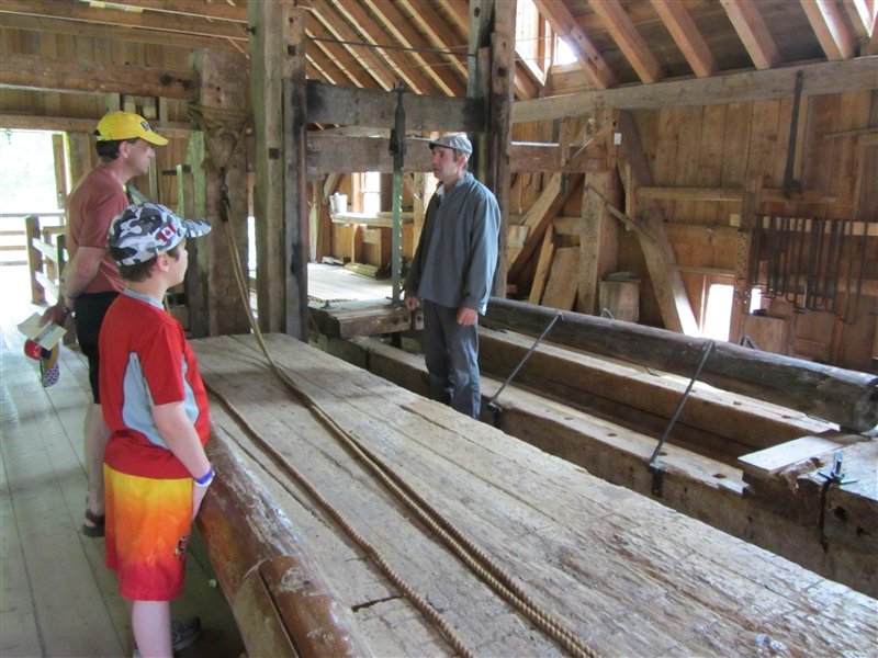 Inside the sawmill