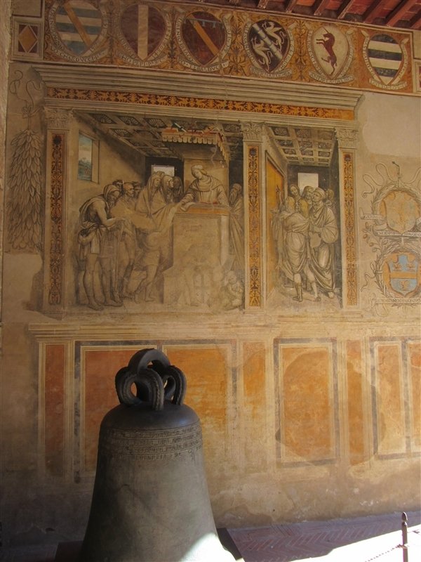 frescoes in courtyard of city hall